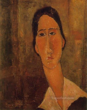 jeanne hebuterne con cuello blanco 1919 Amedeo Modigliani Pinturas al óleo